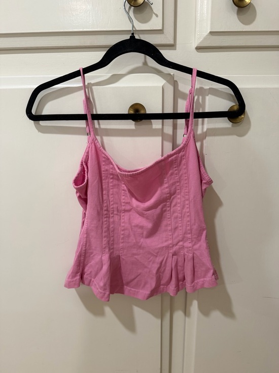 Pilcro Pink Spaghetti-Strap Crop Camisole - Picture 3 of 3